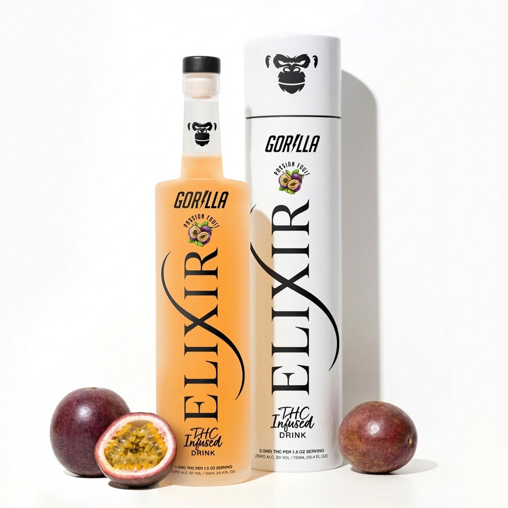 Gorilla Elixir Passion Fruit bottle and tube